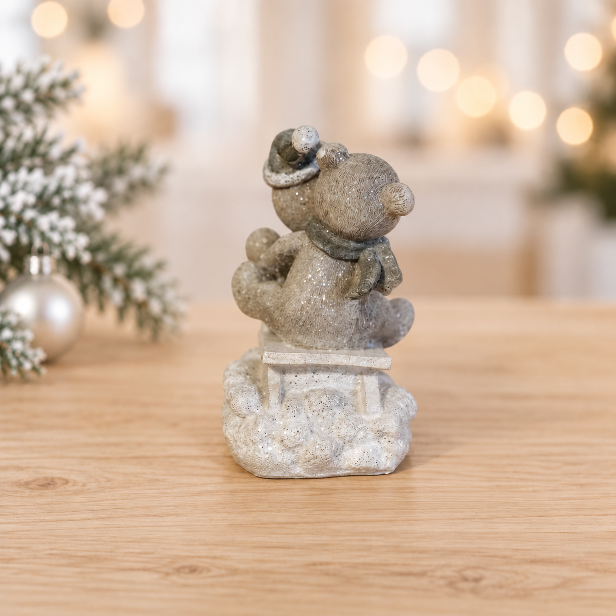 Julebamser på slæde med glitter - Billede 3