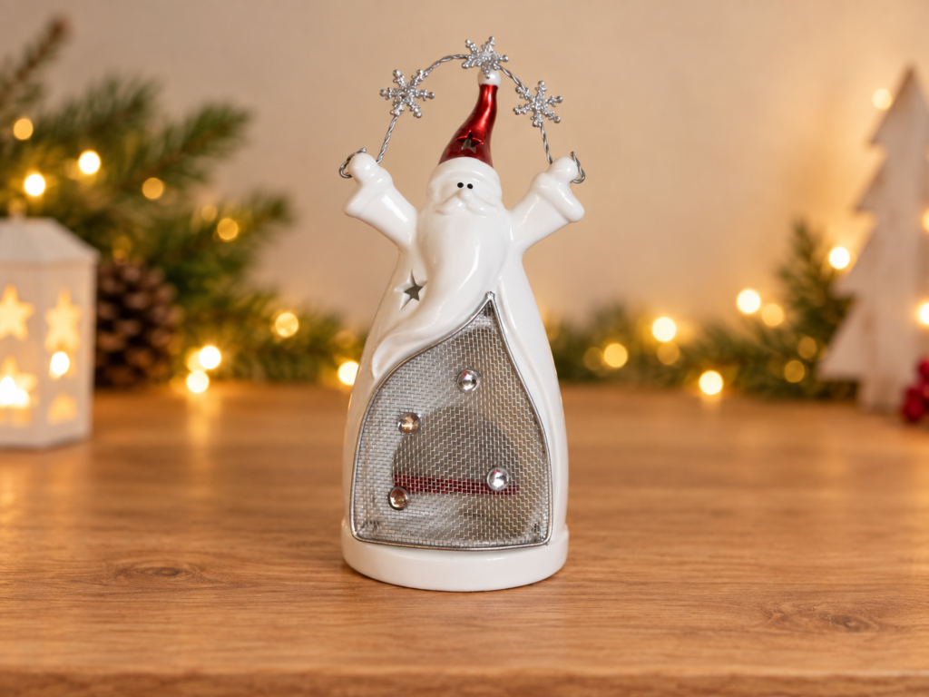 Julemandsfyrfadsstage i keramik