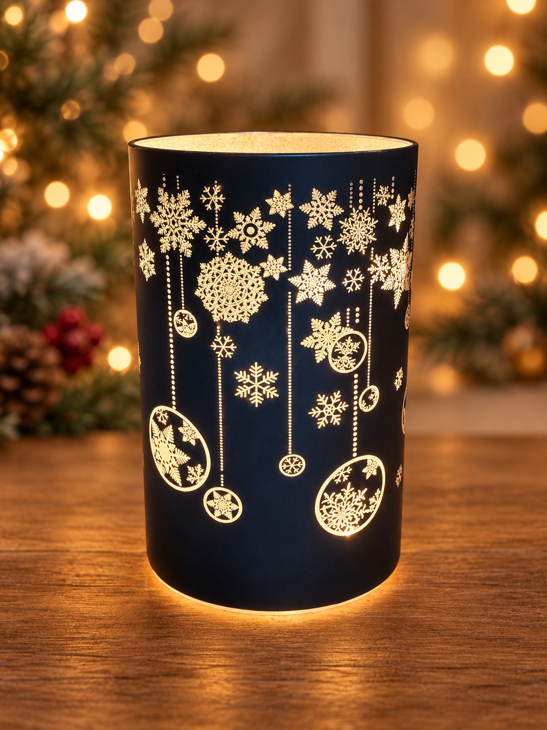 LED-julelampe med snefnug